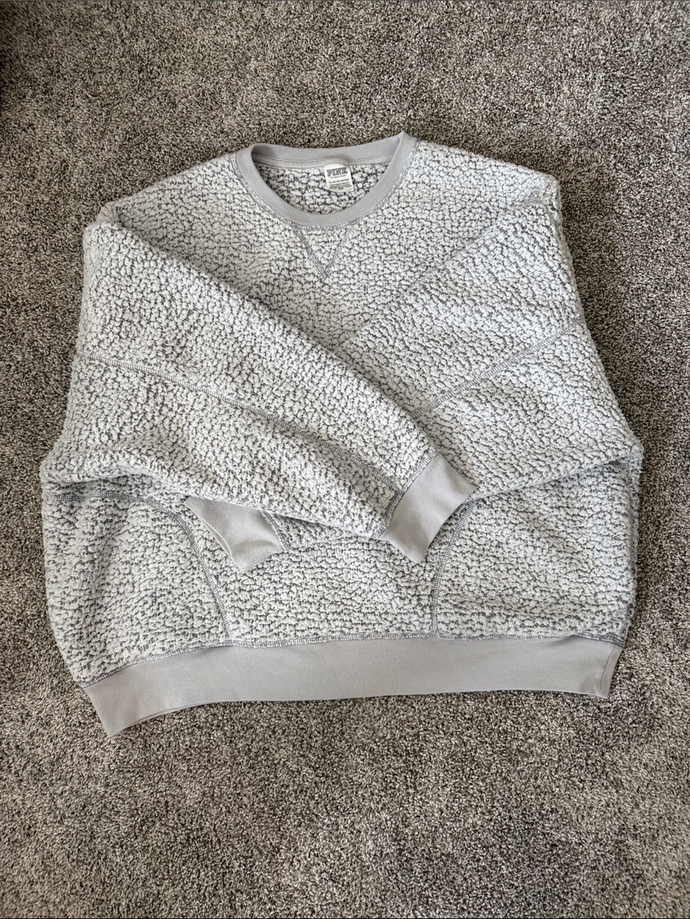 Women’s Sherpa Crewneck Sweatershirt - Light Gray